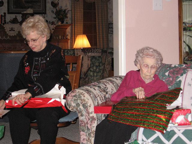 IMG_0110.JPG - Mary Helen and Grandmother opening presents.